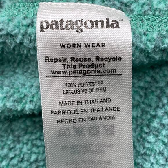 Patagonia Better Sweater Pullover 1/4 Zip Fleece Green Womens M 25617 Mock Neck - Picture 9 of 10